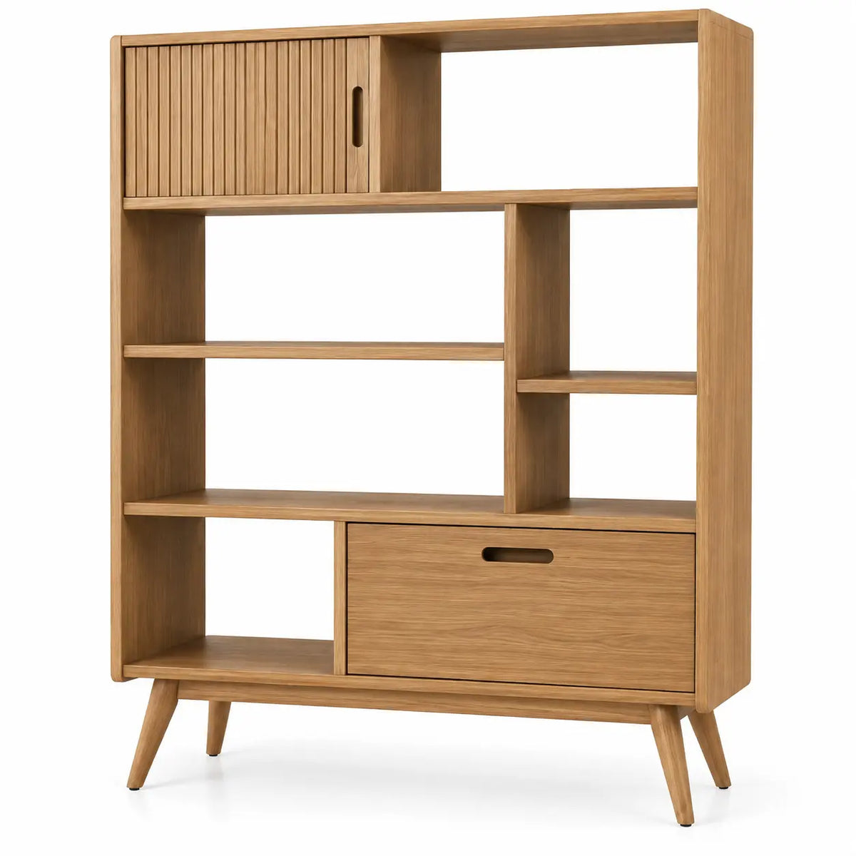 Estantería abierta con compartimentos abiertos, marrón
